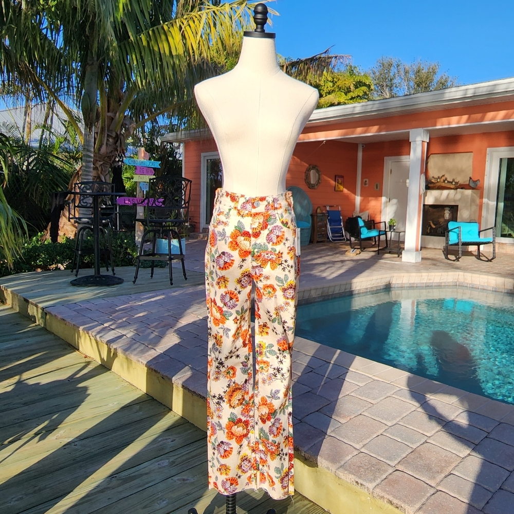 Anthropologie Pilcro The Cigarette Slim Floral Print Jeans Sz 25 NWT - Picture 3 of 16